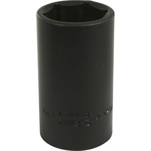 Gray Tools 1-1 / 4" X 1 / 2" Drive, 6 Point Deep Length, Black Impact Socket